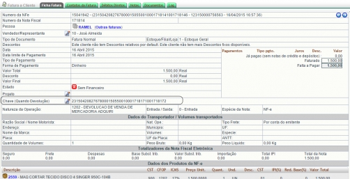 Notas de devolução com a NF-e 3.1 na versão 5.37 do APLWeb