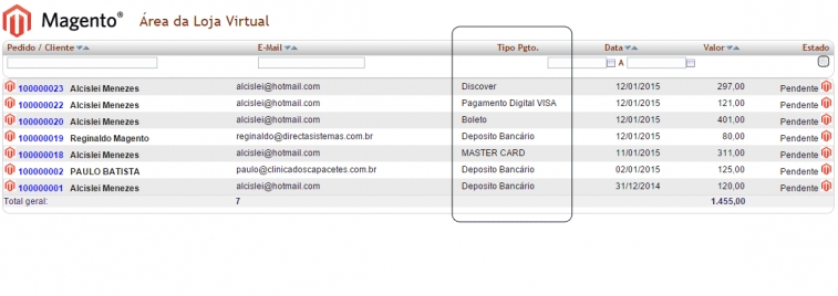 Atualizando meios de pagamento do Magento no APLWeb na versão 5.01