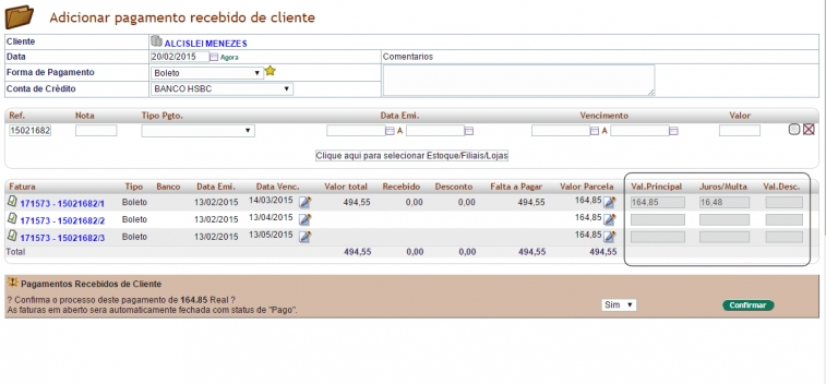 Campos para Juros e Desconto no financeiro de clientes na versão 5.24 do APLWeb