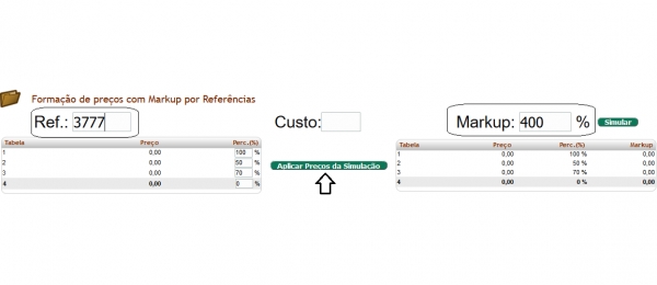 Gerando tabela de preço a partir do markup na versão 6.23 do APLWeb