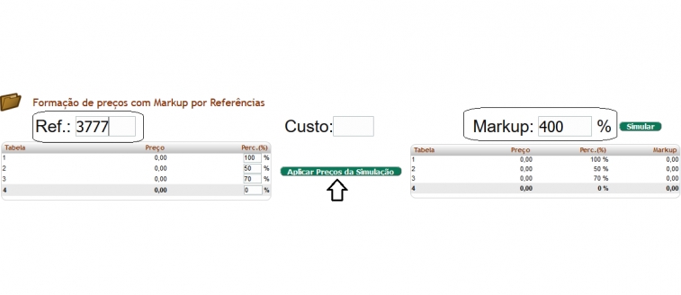 Gerando tabela de preço a partir do markup na versão 6.23 do APLWeb