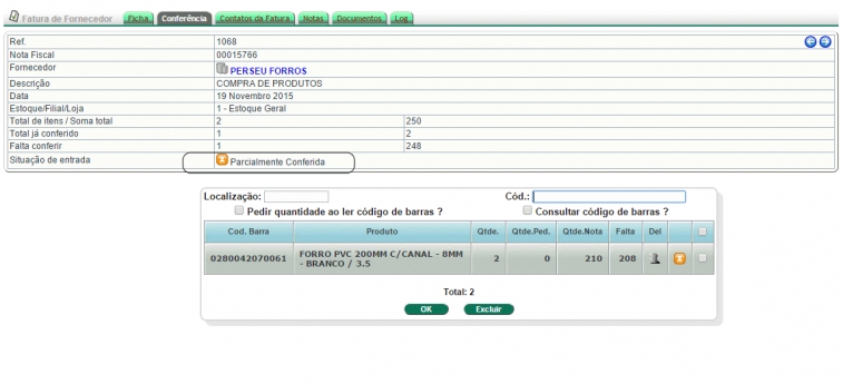 Novidade na conferência de nota fiscal de entrada na versão 5.55 do APLWeb