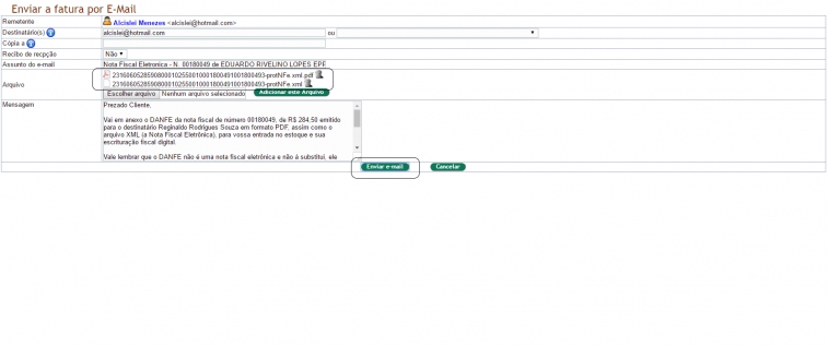 Enviando PDF e XML da Nota Fiscal para o Cliente na versão 5.91 do APLWeb