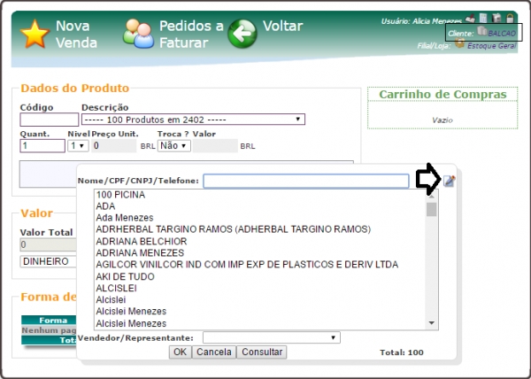 Cadastro de cliente simplificado no PDV na versao 6.05