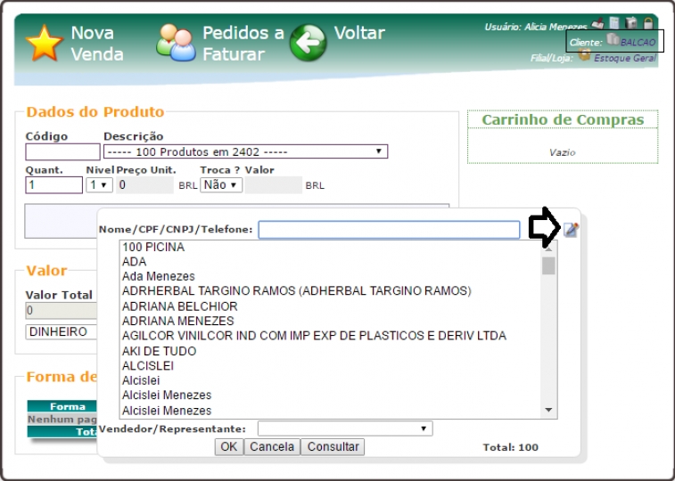 Cadastro de cliente simplificado no PDV na versao 6.05