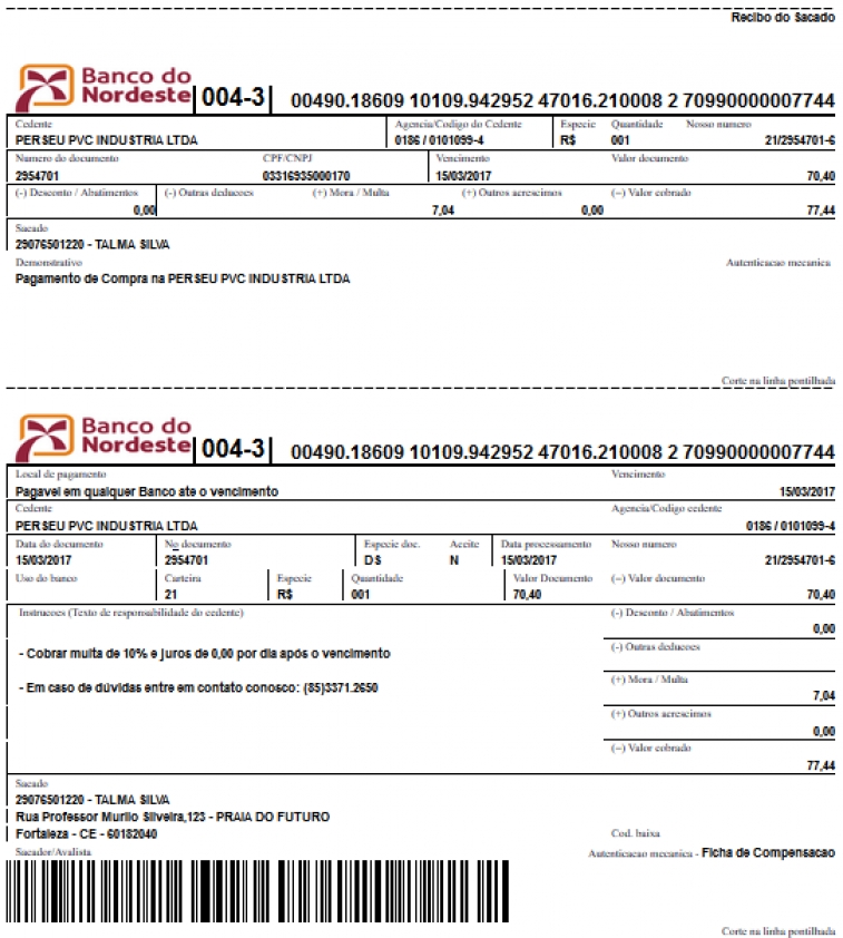 Integração com o Banco do Nordeste para emissão e envio de remessa de boletos na versão 6.17 do APLWeb