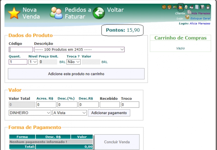 Visualizando dados de clientes VIP através do ponto de vendas na versão 6.14 do APLWeb