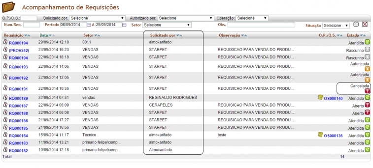 Cancelando Requisições na versão 4.67 do APLWeb