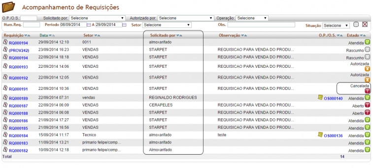 Cancelando Requisições na versão 4.67 do APLWeb