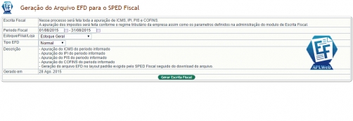 Escrita Fiscal Digital na versão 5.5 do APLWeb